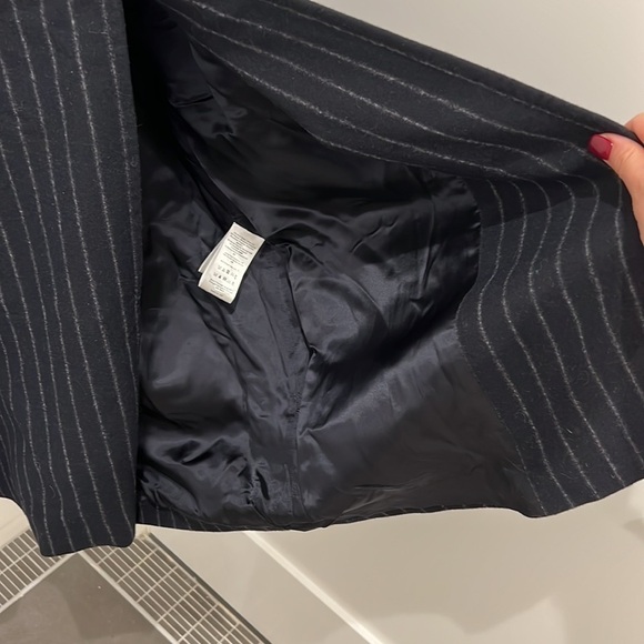 Baum Und Pferdgarten | NWT Darla Wool Blend Coat in Navy Pinstripe - Size Small - Picture 13 of 15